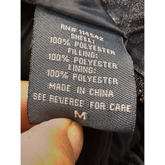 Jou Jou Women’s Blue Velvet Puffer Jacket Size M Zip Up Winter Warm Quilted Coat - Picture 5 of 11